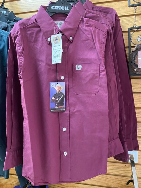 Boy's Purple L/S Cinch Shirt