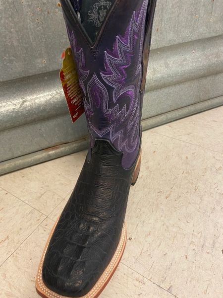 Tanner Mark Caiman Boot With Purple Top