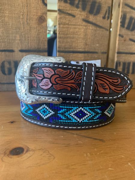 Men's Twisted X Leather beaded belt