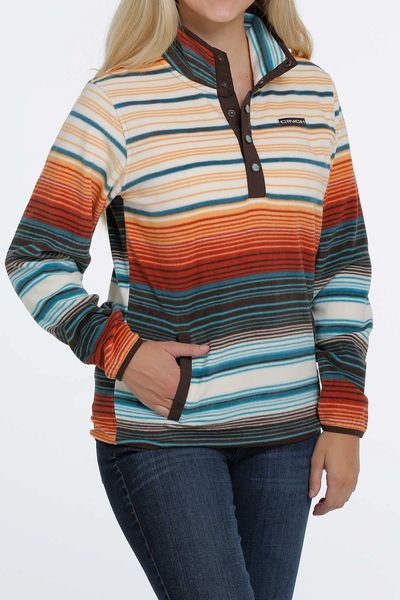 Cinch Women's Sunset Stripe Printed Fleece Pullover - Multi