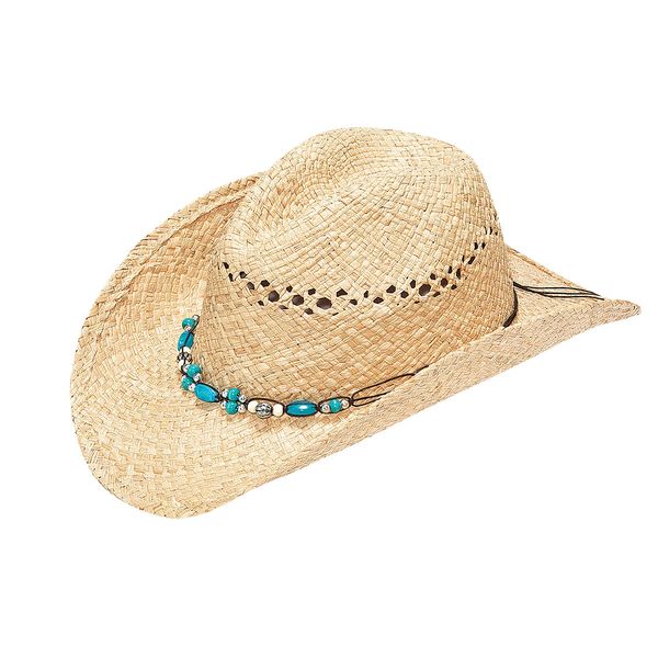 TWISTER FASHION STRAW HAT WITH STONES