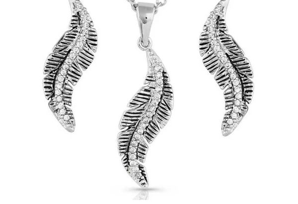 All About The Curve Feather Jewelry Set