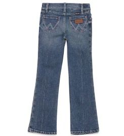 GIRL'S PREMIUM PATCH BOOTCUT JEANS IN CLAIRE
