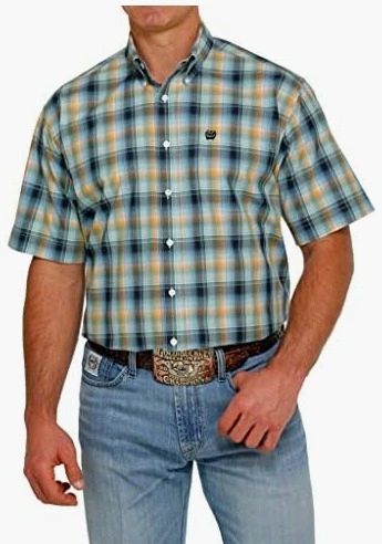 Cinch Men's Multi Plaid Short Sleeve Button-Down Western Shirt