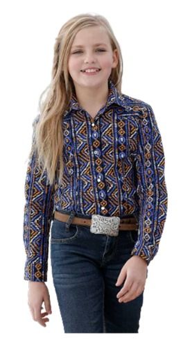 Cruel Girl Girls' Southwestern Print Snap Shirt