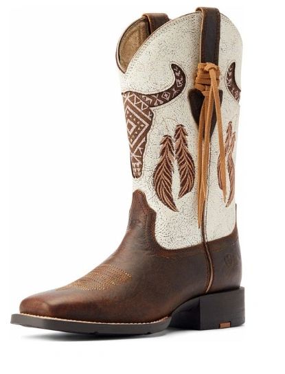 Ariat Women's Boots - Round Up / Southwestern Stretch Fit - Brown