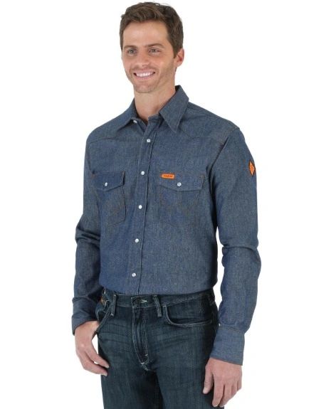 Wrangler® FR Flame Resistant Long Sleeve Twill Work Shirt