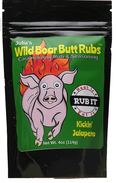 Wild Boar Butt Rubs, Jumping Jalapeño 4oz Mylar