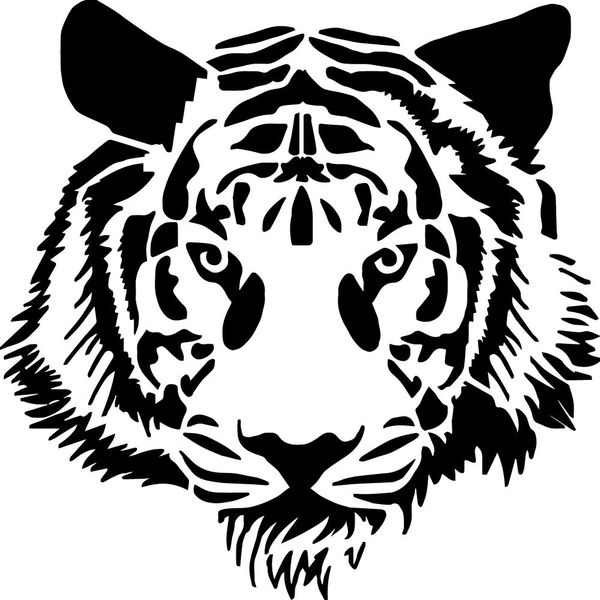 Tiger Head Stencil Tigers Wildlife Animal Stencils