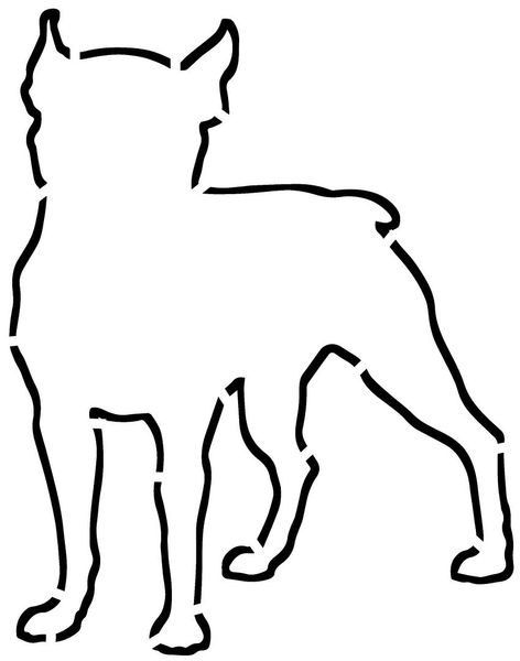 Outline Boston Terrier Dog Stencil Dogs Stencils