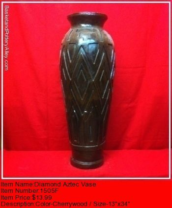 Diamond Aztec Vase - #1505F