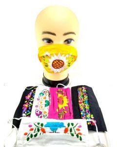 FLORAL EMBROIDERED FACEMASK