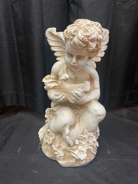 Garden Angel with Dove (bone)