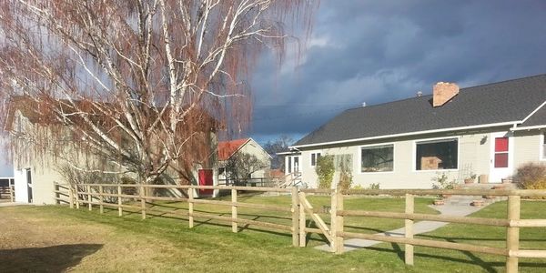 Three rail residential fence.