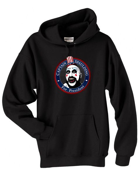 Captain Spaulding for President Hoodie House 1000 Corpses Rob Zombie Parody