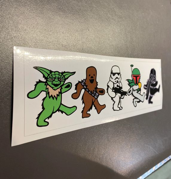 ZJ Designs Grateful Dead inspired Dancing Bears Star Wars Parody Sticker