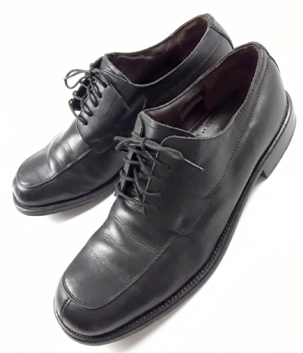 SIZE 9.5 mens true vintage shoes black leather mod