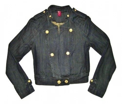 retro style double breasted denim jacket size 8-10