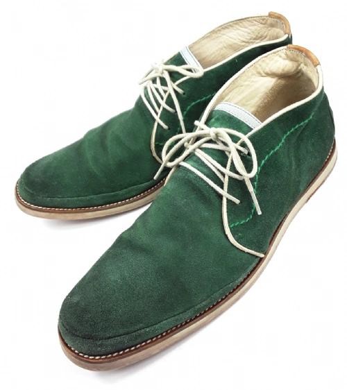 mens vintage green suede northen soul mod shoes size uk 9