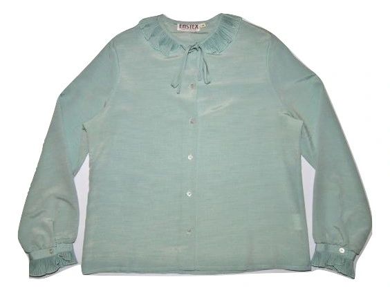 womens true oldskool frill silk blouse size 14