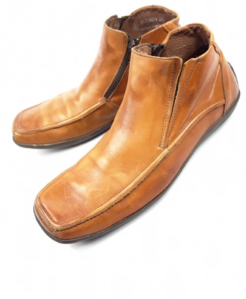 SIZE 10 mens boots vintage tan leather mod