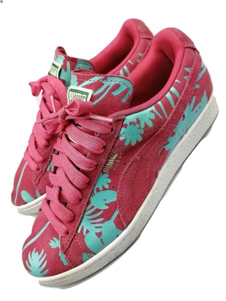 oldskool puma suede womens limited edition pink floral size uk 5