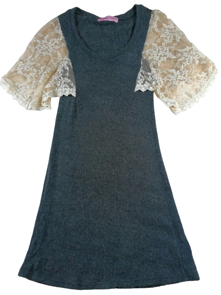 UK 10 Retro grey lace dress