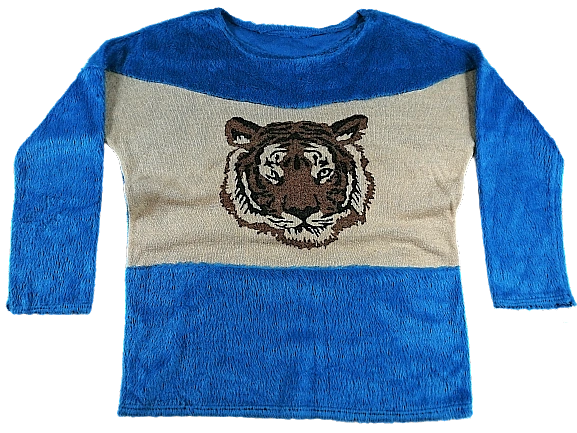UK M Vintage jumper velour lion