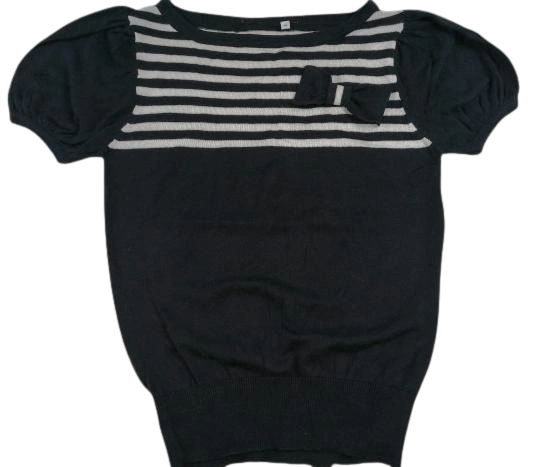 UK 12 womens t-shirt by stripe wool tshirt