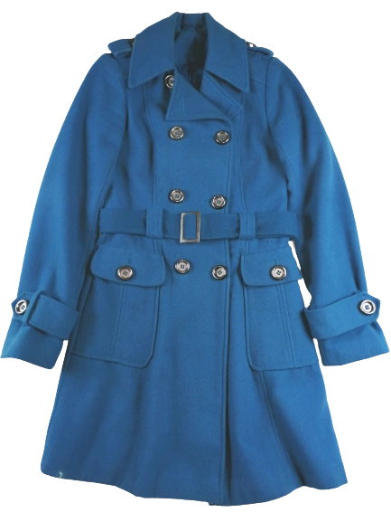 UK 10 womens vintage coat trench blue