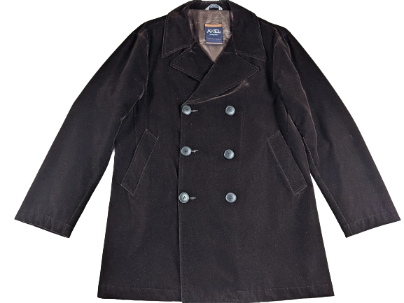 UK L men's brown cord vintage northern soul trench coat