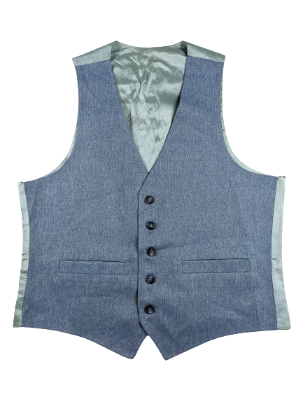 UK M-L mens vintage waistcoat light blue.