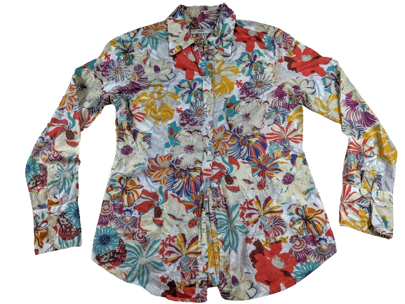 UK M women's vintage shirt flower retro