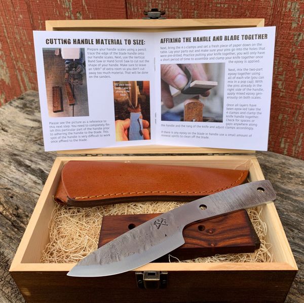 Knife Making Kit DIY Gift for Men - Gift Set, Complete Tools, & Accessories  to Make Knife, Stainless Steel Bushcraft Blade, Beginners Guide, Husband