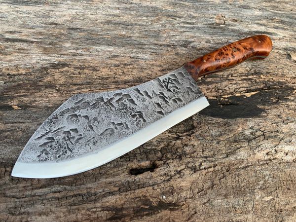 Handmade Damascus Kitchen Chef Knife Hand Forged Fixed Blade