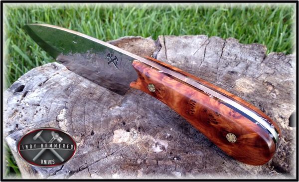 Olive Wood Knife Scales, Indy Hammered Knives