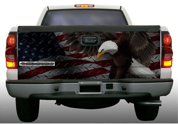 American Flag Attack Eagle Truck Tailgate Wrap | Rapid Grafiks & Signs