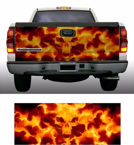 Skull Flame Fire Truck Tailgate Wrap Rapid Grafiks & Signs