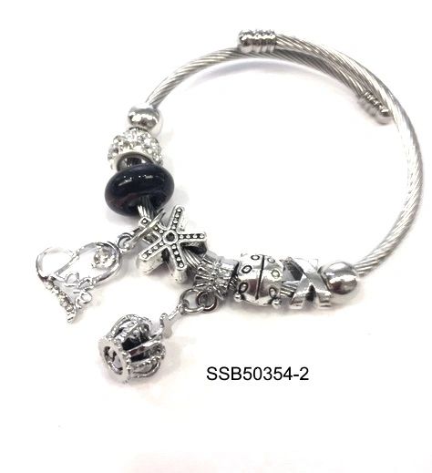 STAINLESS STEEL PANDORA STYLE CHARM BRACELETS,SSB50355