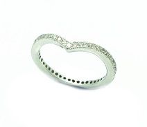925 STERLING SILVER WHITE CZ WAVE ETERNITY BAND RING, 11CZ96-WH