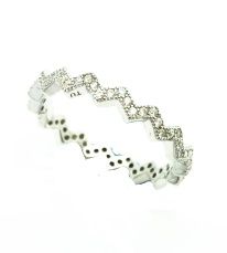 925 STERLING SILVER WHITE CZ ZIG ZAG ETERNITY BAND RING, 11CZ98-WH