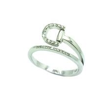 925 STERLING SILVER BUCKLE WHITE CZ RINGS-11CZ113-WH