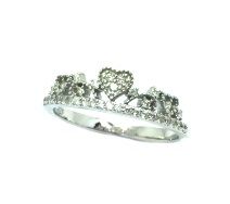 925 sterling silver micro white cz crown band ring-11cz114-wh