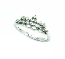 925 sterling silver micro white cz crown band ring-11cz121-wh