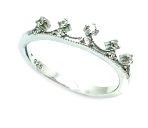 925 sterling silver micro white cz crown band ring-11cz128-wh
