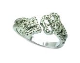 925 SILVER ADJSTABLE HEAD TO HEAD FLOWER RING 11CZ131-WH