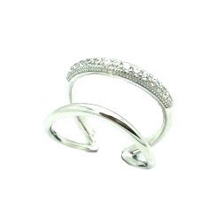 925 STERLING SILVER ADJUSTABLE ,RING HOLDER CZ BAND RING,11CZ136-WH