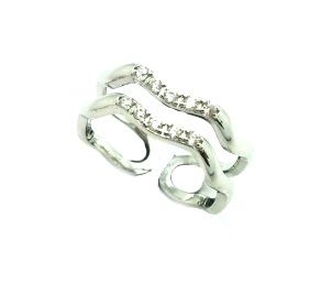 925 STERLING SILVER ADJUSTABLE ,RING HOLDER CZ BAND RING,11CZ137-WH
