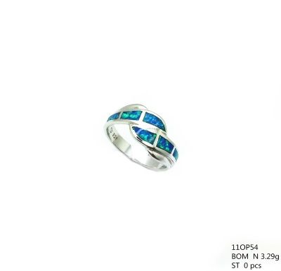 925 ST,SILVER LAB BLUE OPAL RING SNAKE BAND RINGS - 11OP54-K5