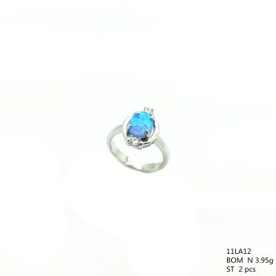 925 STERLING SILVER BLUE OPAL RING-11LA12-K5